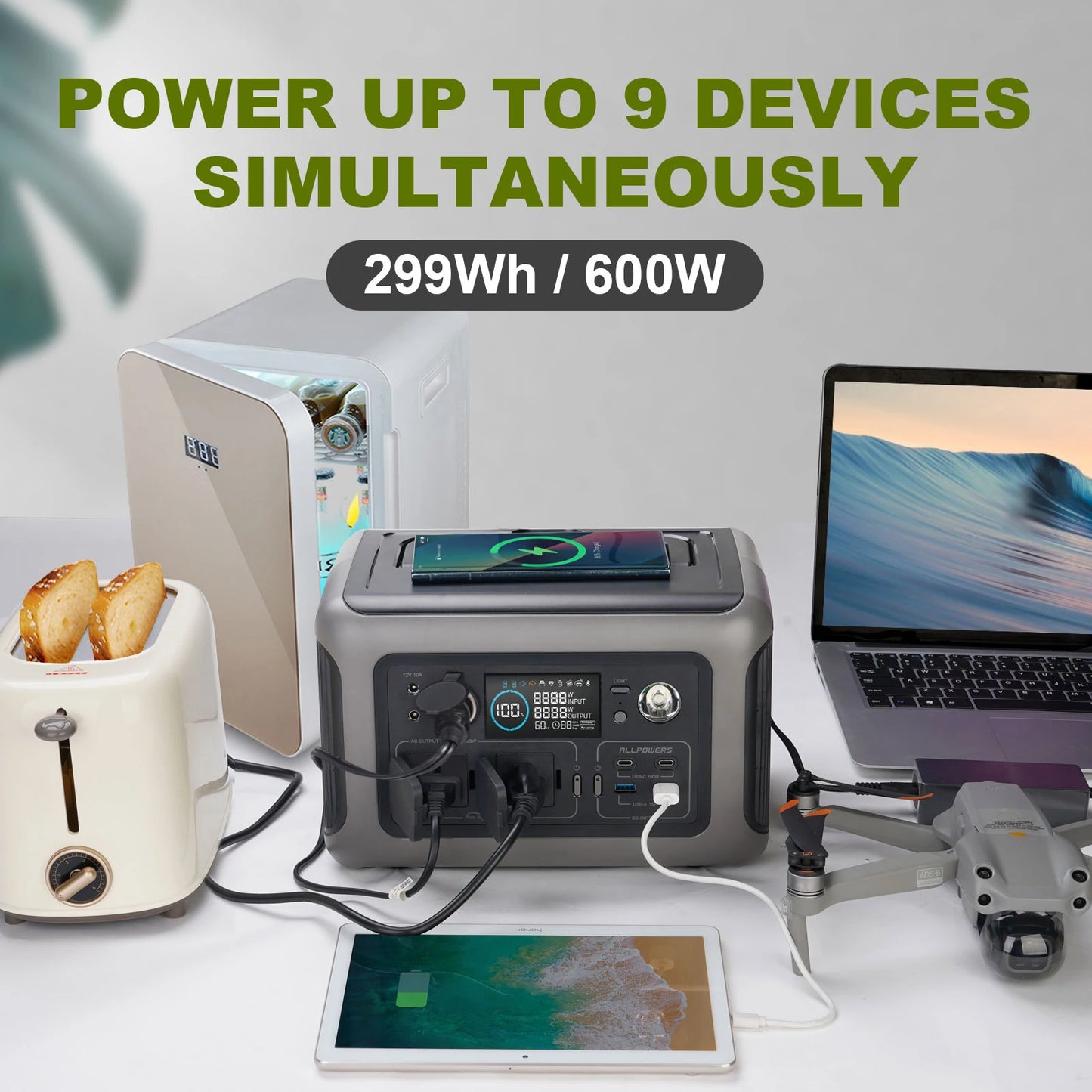 ALLPOWERS Portable Power Station R600W Solar Generator with Solar Panel