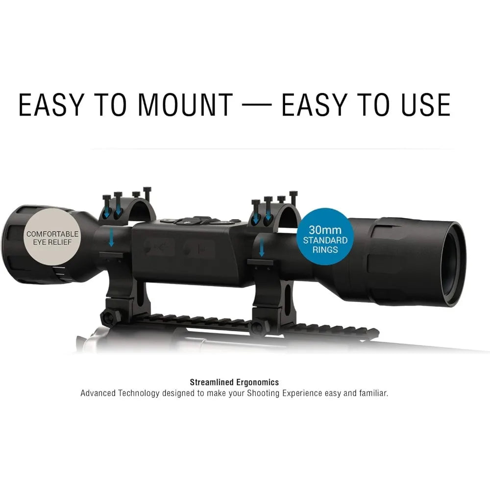Ultra Light Day/Night Hunting Scope W/QHD+Sensor , Video Record, 10hrs Battery Power