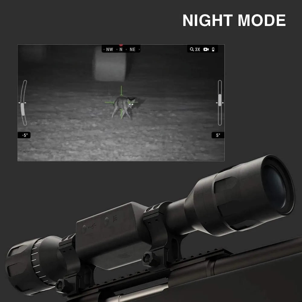 Ultra Light Day/Night Hunting Scope W/QHD+Sensor , Video Record, 10hrs Battery Power