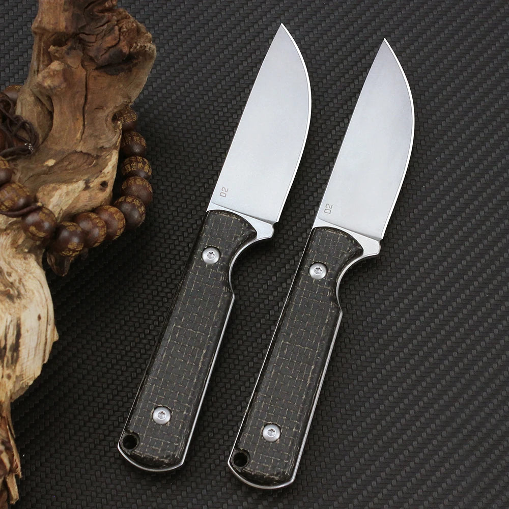 Tunafire Hunting Knives with K Sheath Case D2 Fixed Blade