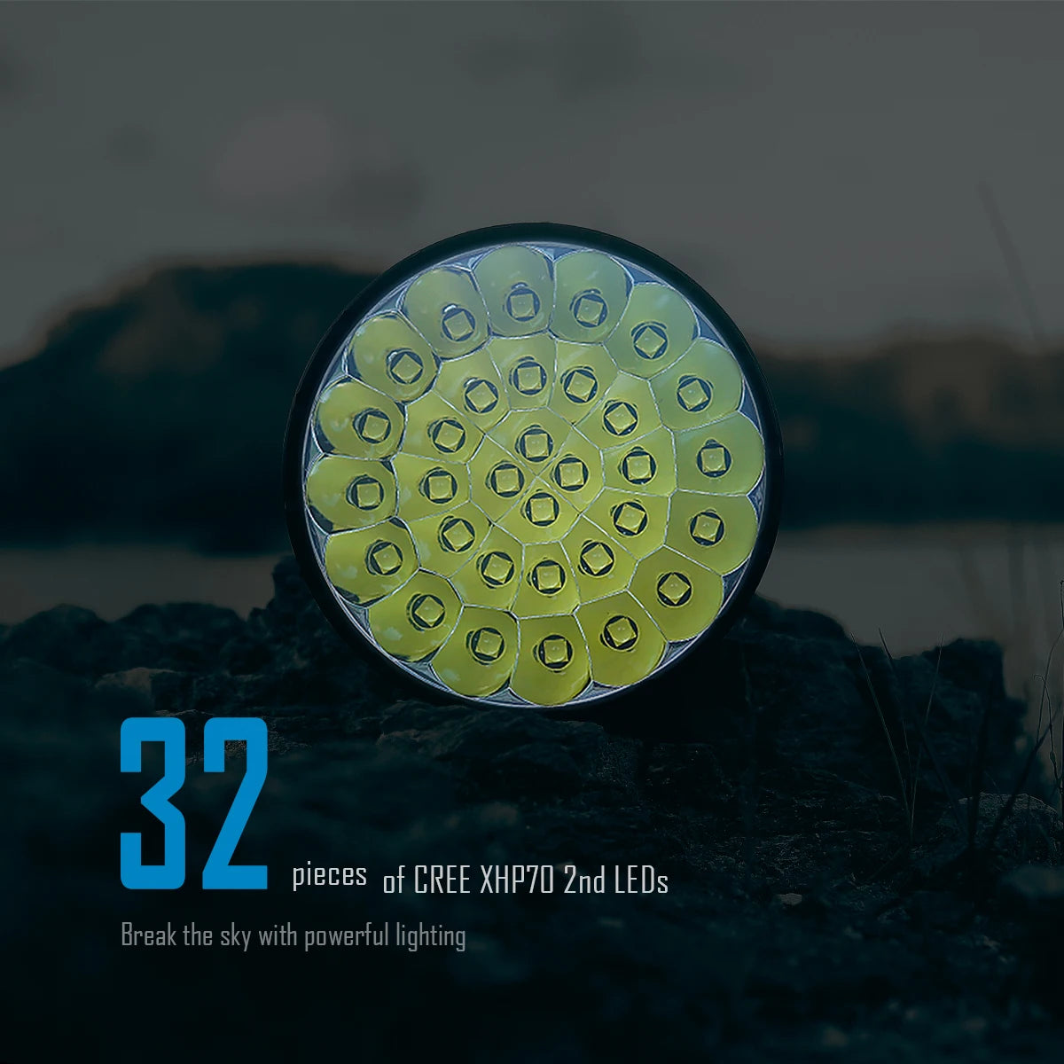 IMALENT MS32 200000 Lumen High Power Flashlight with 32 Cree XH70 II High Brightness LEDs, 100W Type-C Charging