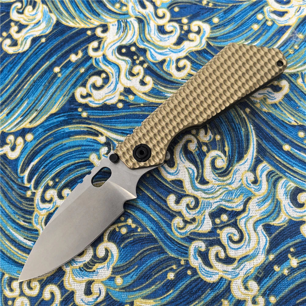 SMF Folding Knife, D2 Steel Blade, Titanium Alloy Handle