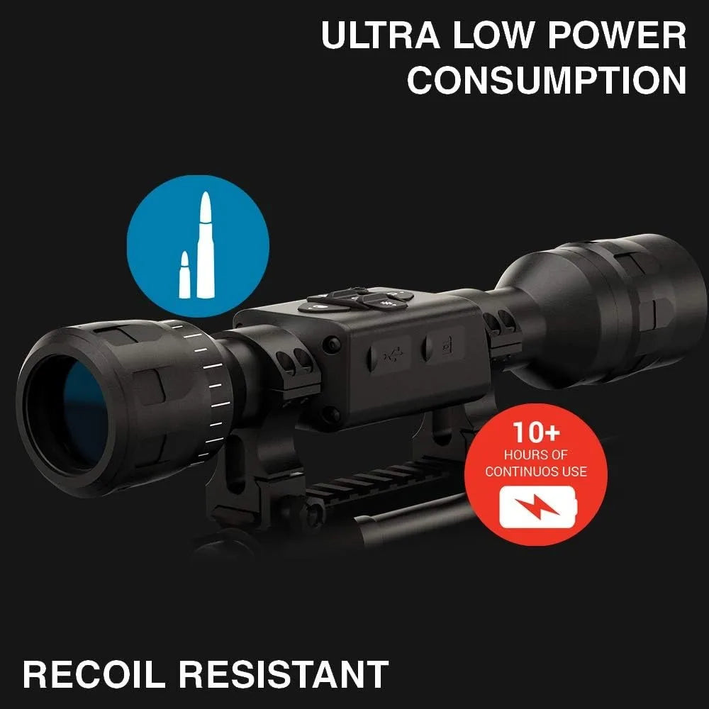 Ultra Light Day/Night Hunting Scope W/QHD+Sensor , Video Record, 10hrs Battery Power