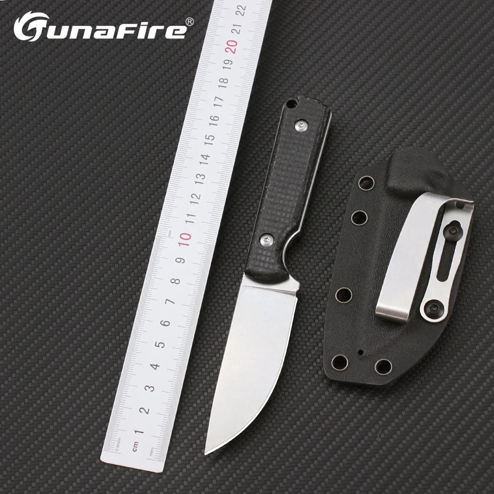 Tunafire Hunting Knives with K Sheath Case D2 Fixed Blade