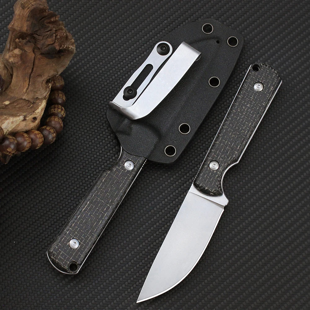 Tunafire Hunting Knives with K Sheath Case D2 Fixed Blade