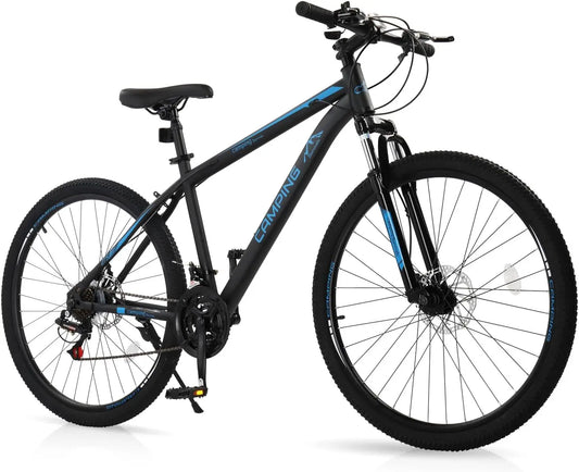 Ktaxon Mountain Bike 26/27.5 Inch Men & Women Mountain Bike 21-Speed Adult Bikes, Double Disc Brake, Suspension Fork, High Carbon Steel Frame