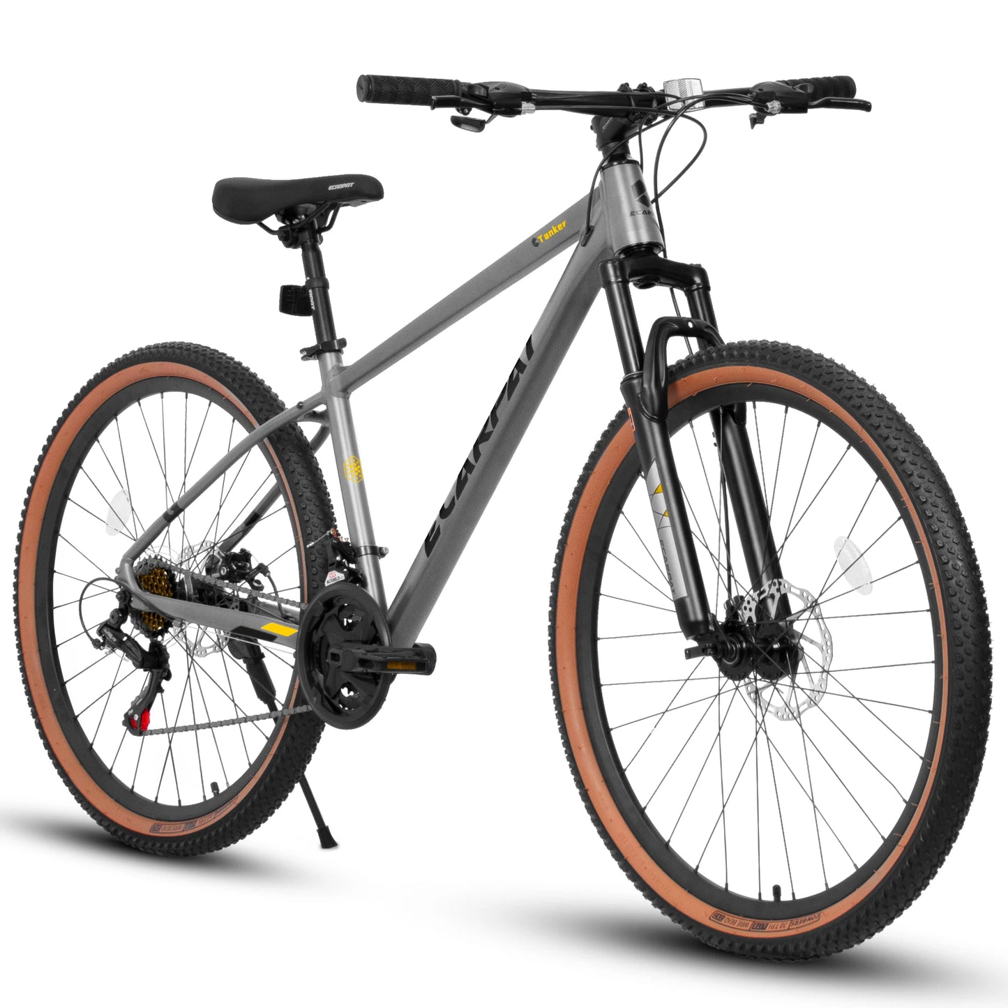Ecarpat Mountain Bike 27.5 Inch Wheels, 21-Speed Mountain Bike, Aluminium Frame Disc Brakes Thumb Shifter Front Fork Bicycle