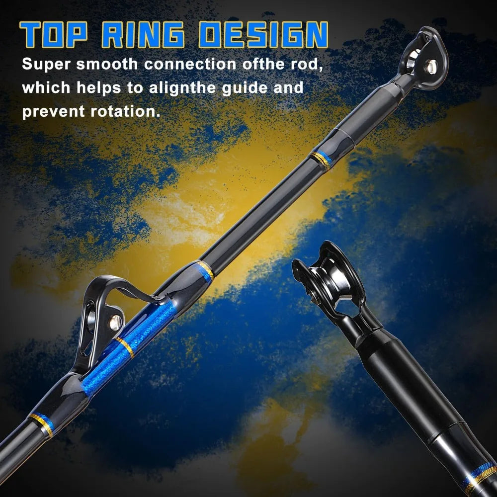 Offshore Heavy Bent/Straight Butt Trolling Rod with Roller Guides- 6'(80-120lb)