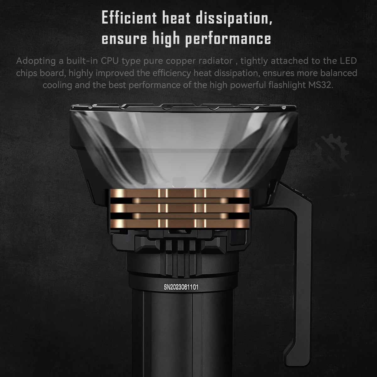 IMALENT MS32 200000 Lumen High Power Flashlight with 32 Cree XH70 II High Brightness LEDs, 100W Type-C Charging