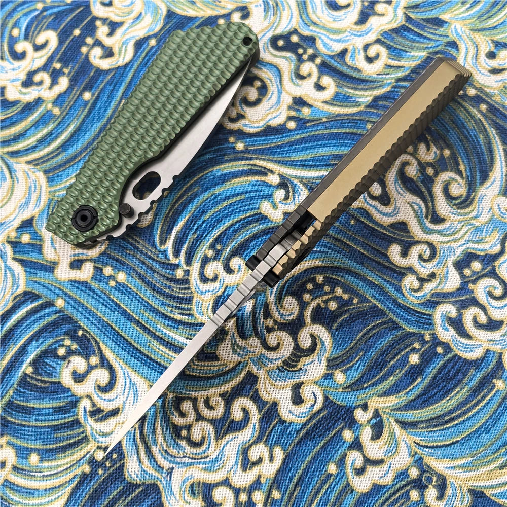SMF Folding Knife, D2 Steel Blade, Titanium Alloy Handle