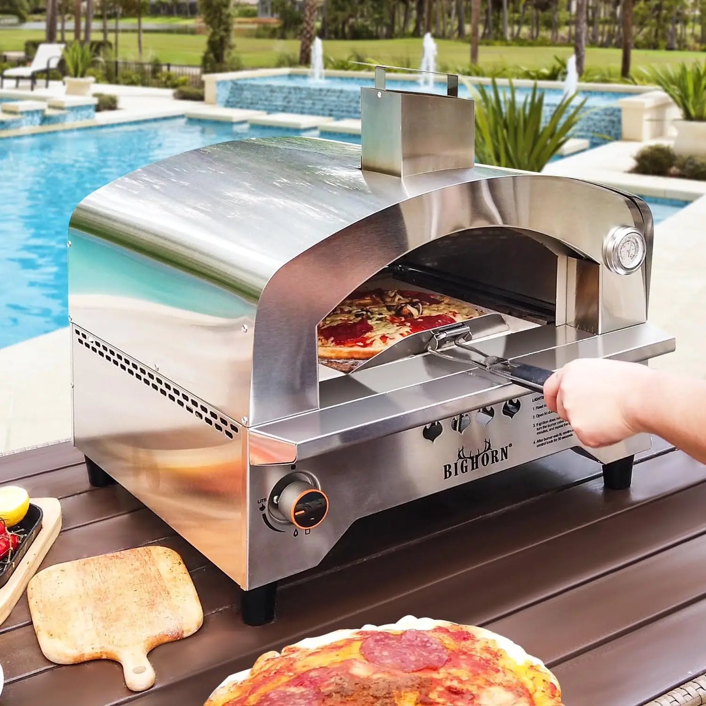 BIG HORN OUTDOORS 13 inch Gas Pizza Oven