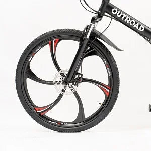 OUTROAD R-100 26 Inch Folding Mountain Bike, 21 Speed Full Suspension Bicycle with High-Carbon Steel, Dual Disc Brake Non-Slip Quick Release tire Folding Bicycle for Adults/Men/Women