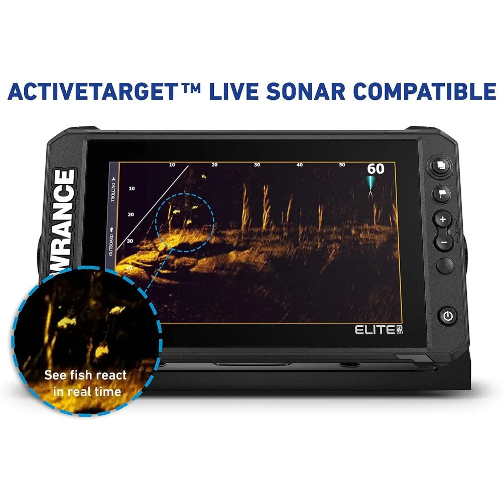 Lowrance Elite FS 9 Fish Finder with Active Imaging 3-in-1 Transducer, Preloaded C-MAP Contour+ Charts