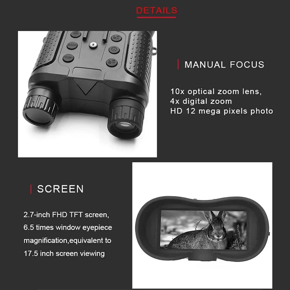NV8160 8x Digital Night Vision Binoculars HD 1080P Infrared Head Mount Hunting Telescope 400m Surveillance Equipment