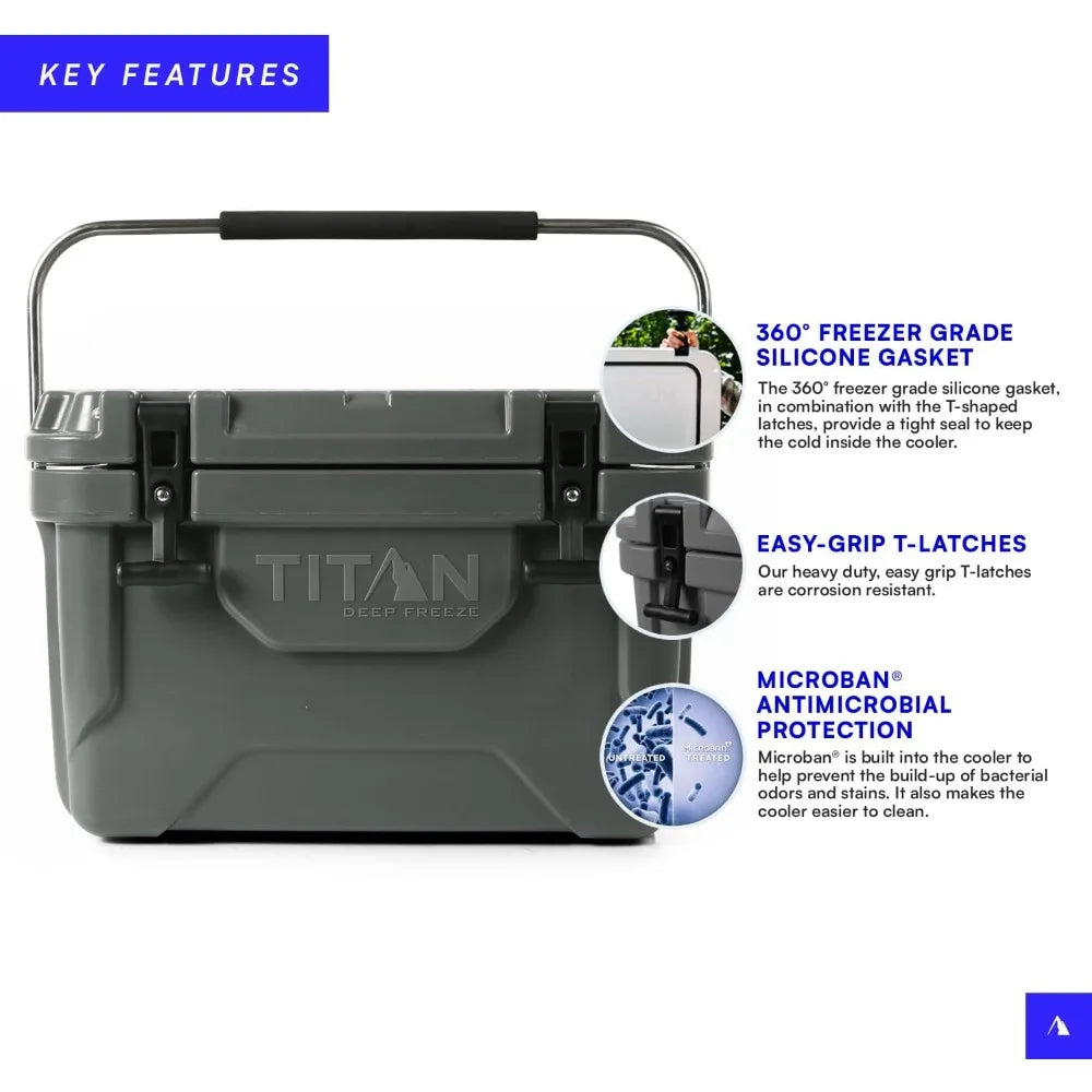 20 Quart Titan Hard Ice Chest Cooler with Microban Protection