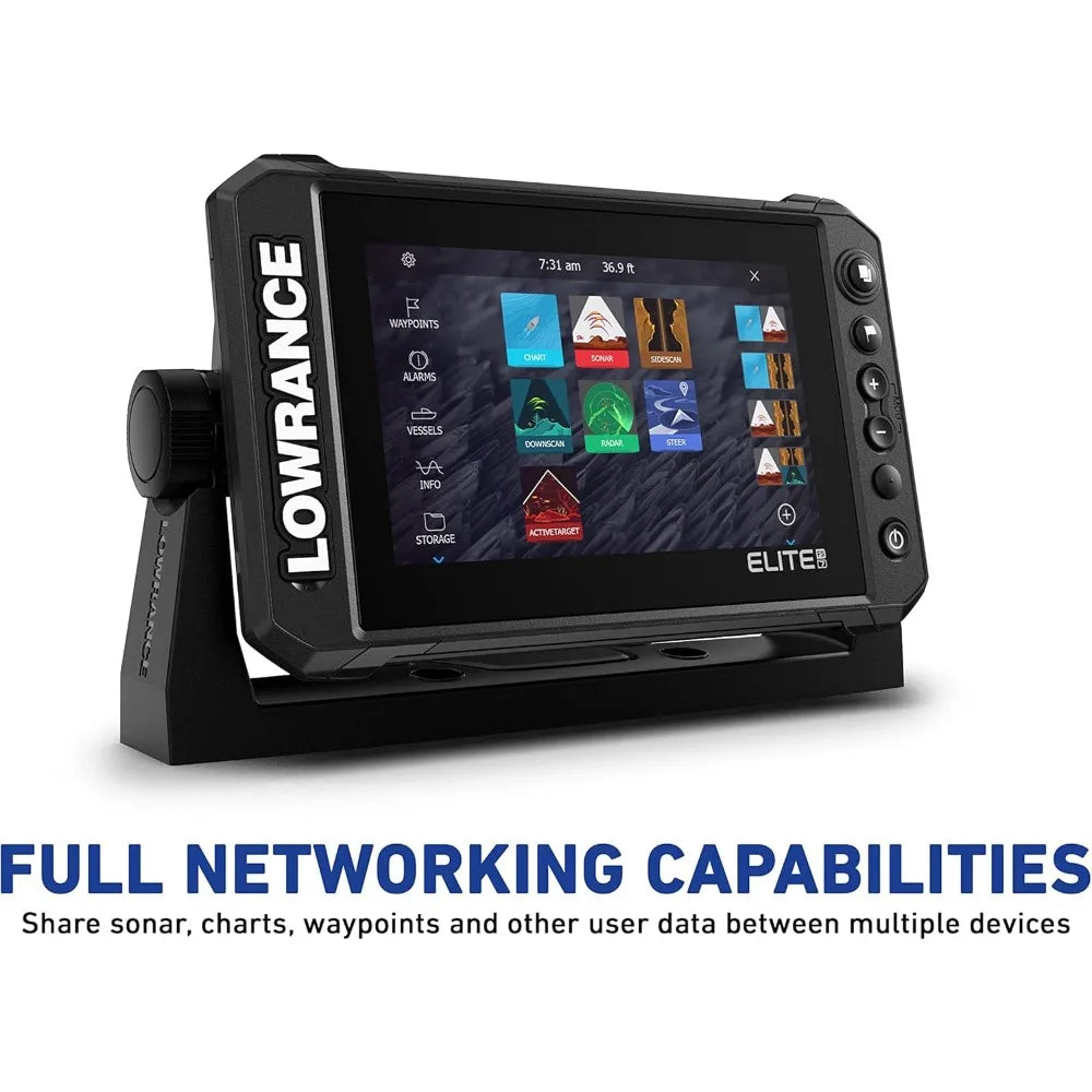 Lowrance Elite FS 9 Fish Finder with Active Imaging 3-in-1 Transducer, Preloaded C-MAP Contour+ Charts