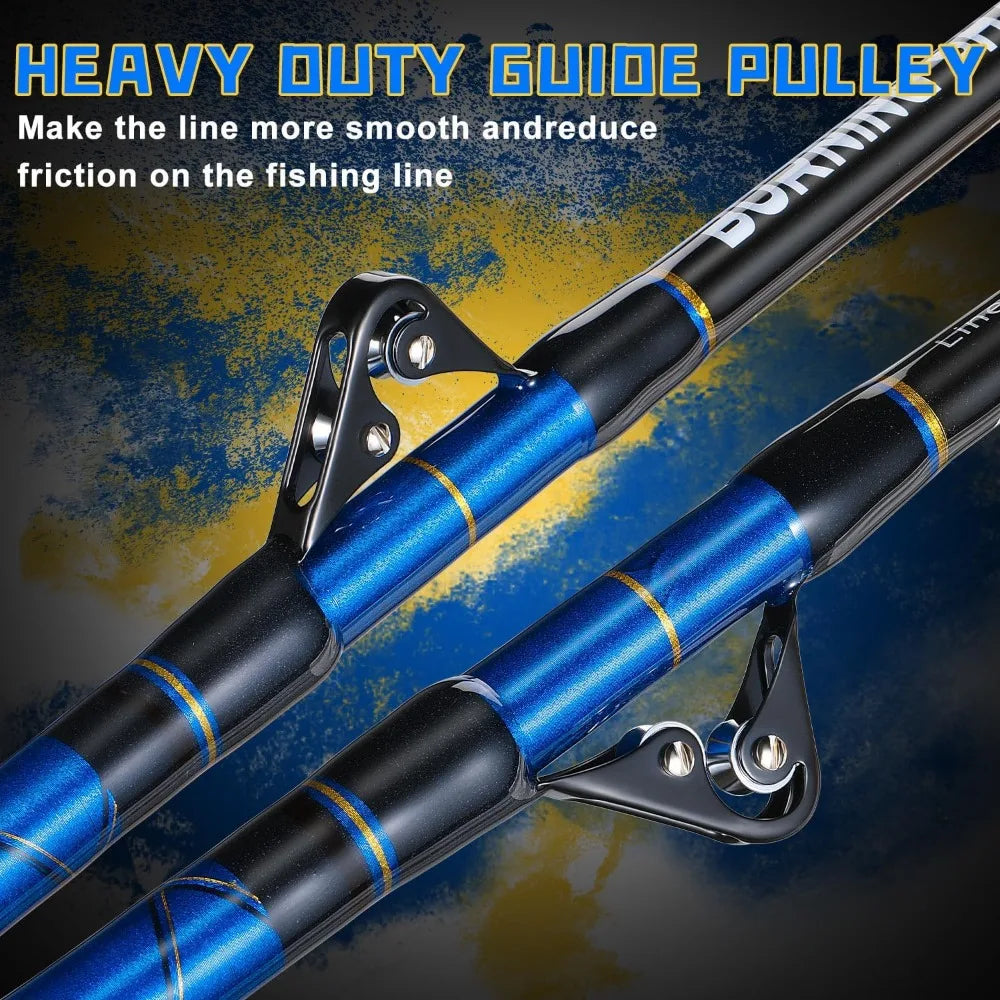 Offshore Heavy Bent/Straight Butt Trolling Rod with Roller Guides- 6'(80-120lb)