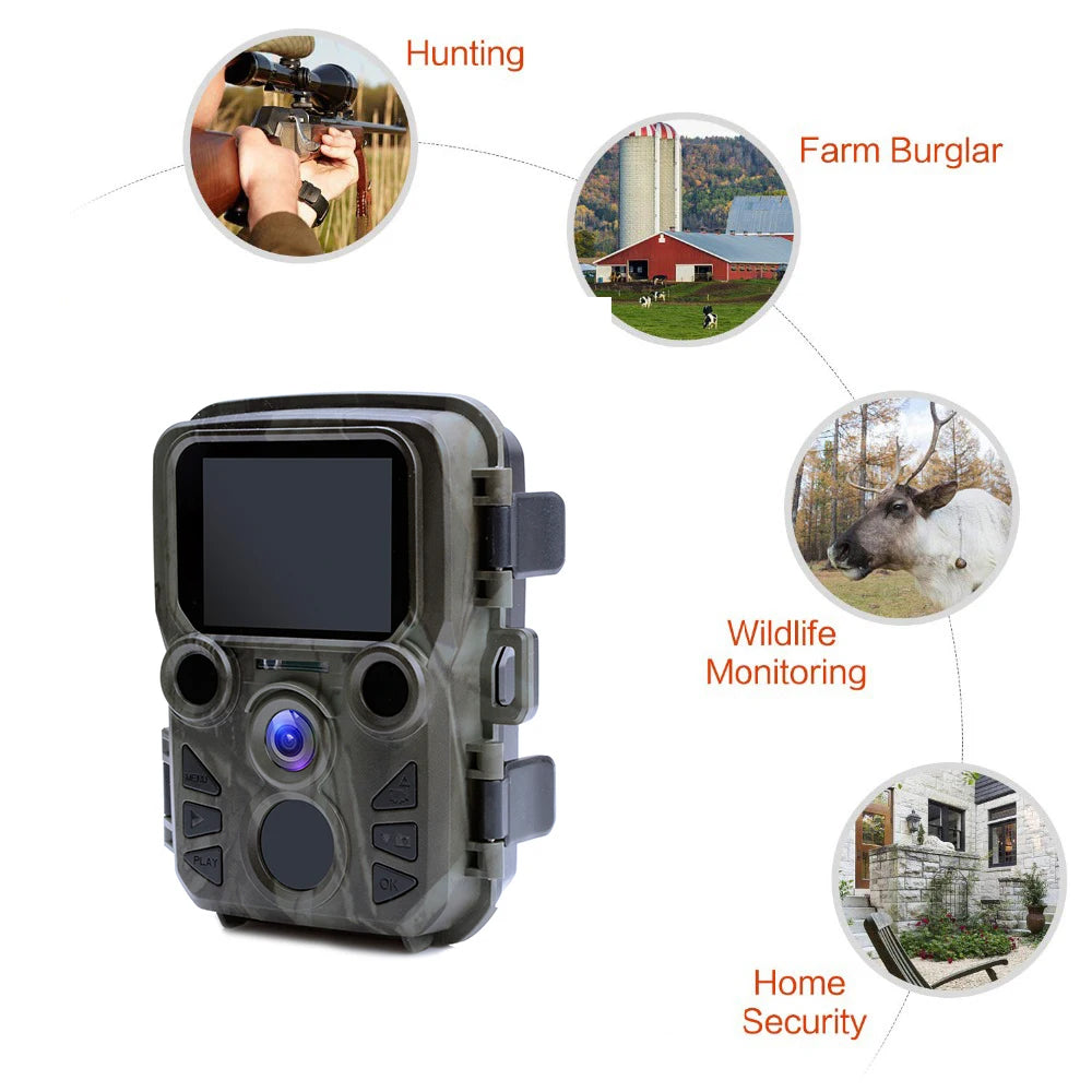 Mini301 Trail Camera Night Vision Hunting Motion 1080P 20MP IP65 Waterproof