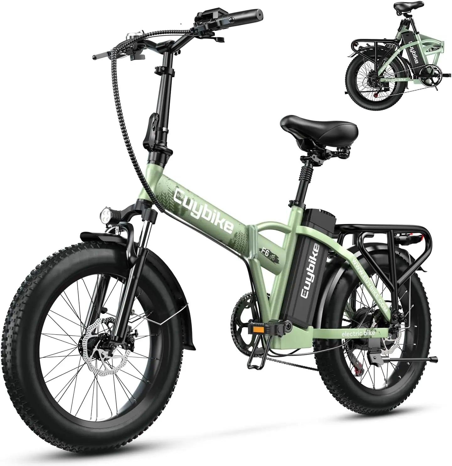 1000W Folding Electric Bike, 48V 20AH Large Removable Battery E Bike, 30+MPH, 80 Miles Max Range, 20" Fat Tire Electric Bike for Adults, Adult Electric Bicycles for Commute Beach Snow