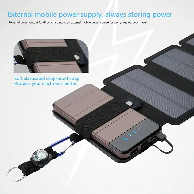 Outdoor Portable Solar Charging Panel Foldable 5V 1A USB Device High Power Output