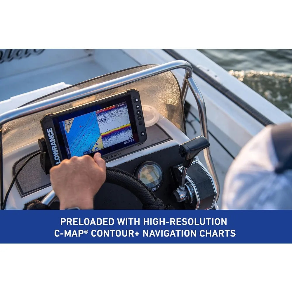 Lowrance Elite FS 9 Fish Finder with Active Imaging 3-in-1 Transducer, Preloaded C-MAP Contour+ Charts