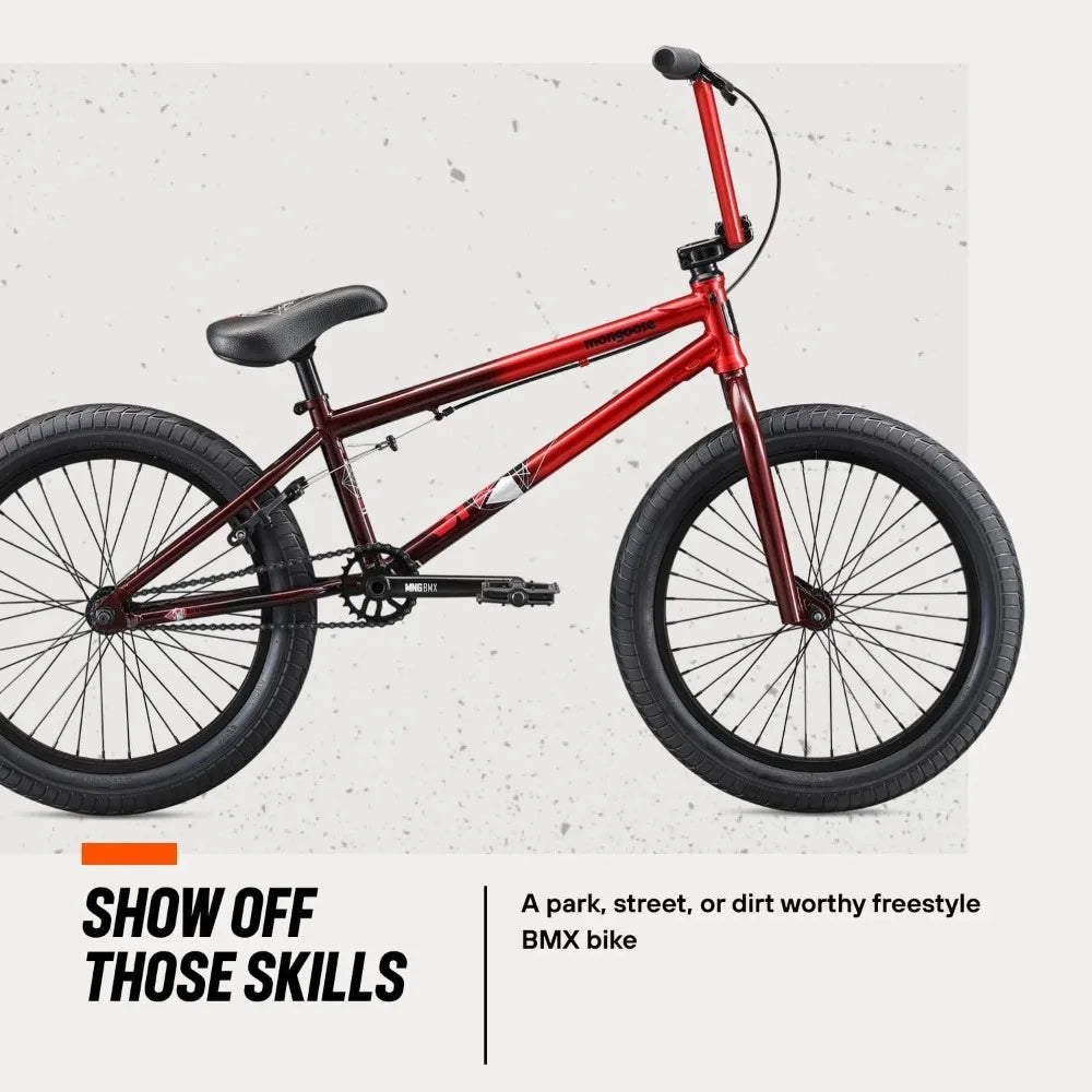 Mongoose Legion Freestyle BMX Bike for Advanced-Level or Professional Riders, Adult Men Women, 4130 Chromoly Frame, and 20-Inch Wheels