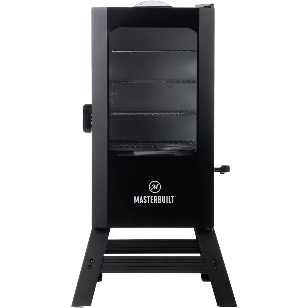 Masterbuilt 30-inch Digital Electric Vertical BBQ Smoker with Leg Kit, Side Wood Chip Loader and 710 Cooking Square Inches in Black