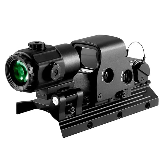 Tactical 558+G43X Sight 558 Red Green Dot Holographic Sight 3X Magnifier Scope Combo Hunting Optical Reflex Scope with Quick Release Mount Fit 20mm Rail Weaver Mount,Black