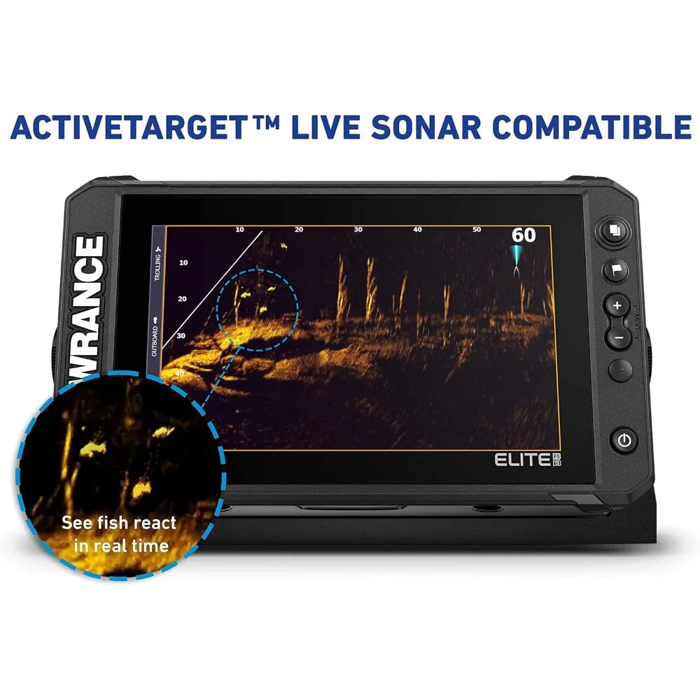 Lowrance Elite FS 9 Fish Finder with Active Imaging 3-in-1 Transducer, Preloaded C-MAP Contour+ Charts