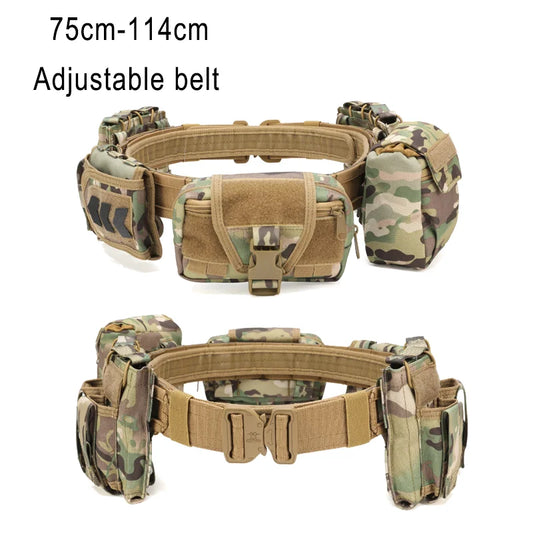 6 in 1 Tactical Belt with Pouches Waterproof