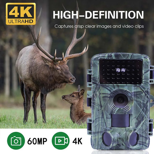 4K Video Trail Camera Waterproof 60MP 30MP WIFI Live Stream Night Vision