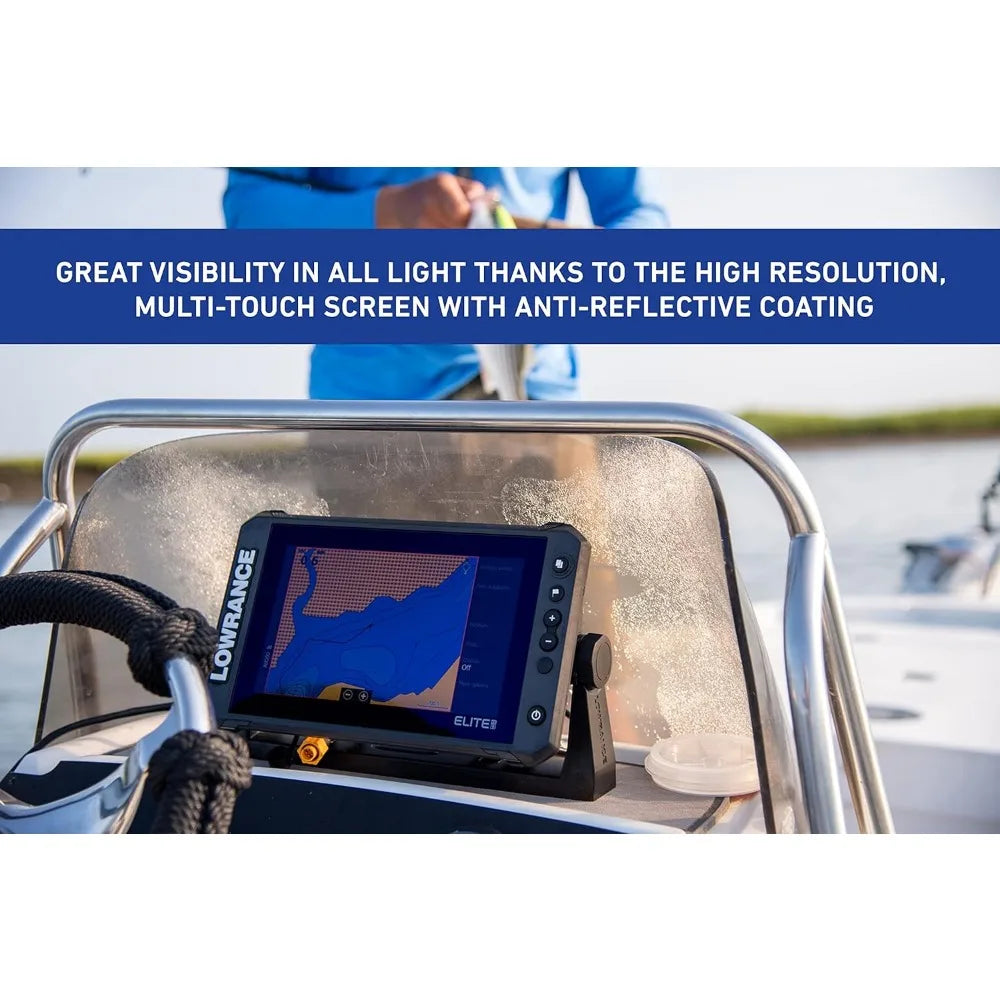 Lowrance Elite FS 9 Fish Finder with Active Imaging 3-in-1 Transducer, Preloaded C-MAP Contour+ Charts