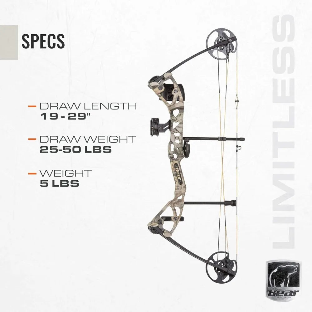 Limitless Dual Cam Compound Bow - Includes Quiver, Sight and Rest