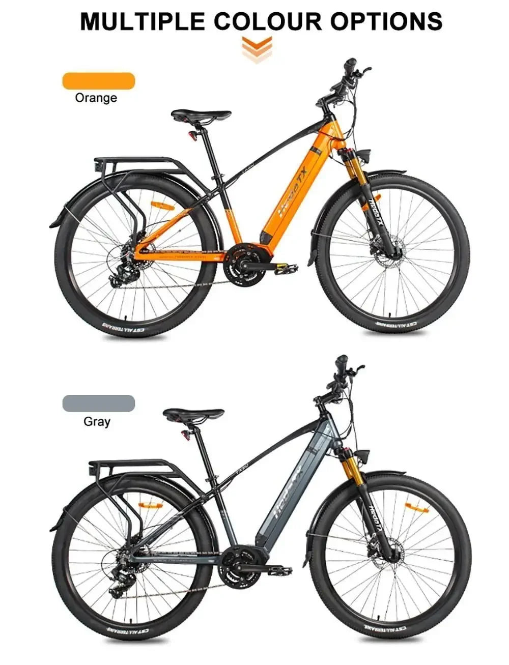 Heda TX90 Electric Bike 29x2.1 inch Tire 250W Mid Motor E-Bike 48V 16Ah Battery 60-80km Range Hydraulic Brake Electric Bicycle