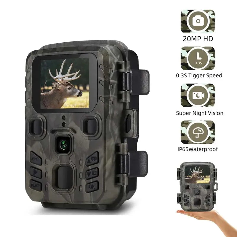 Mini301 Trail Camera Night Vision Hunting Motion 1080P 20MP IP65 Waterproof