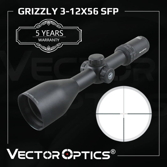 Vector Optics Grizzly 3-12x56mm Riflescope With Red Illuminated Dot