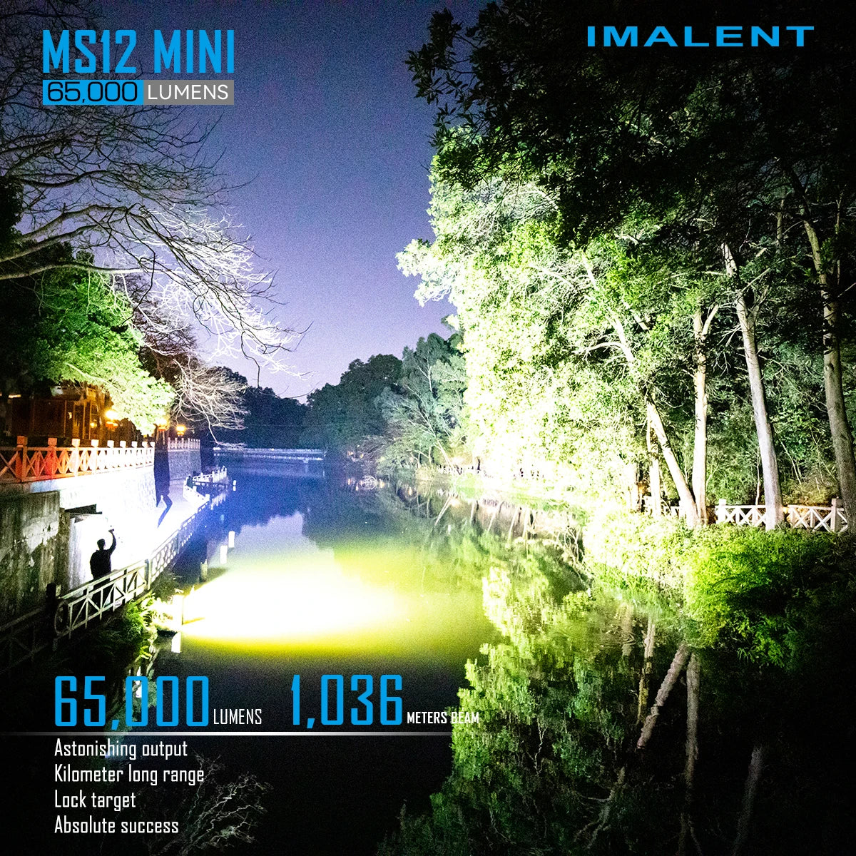 IMALENT MS12 MINI High Power Flashlight 65000 Lumens, Rechargeable