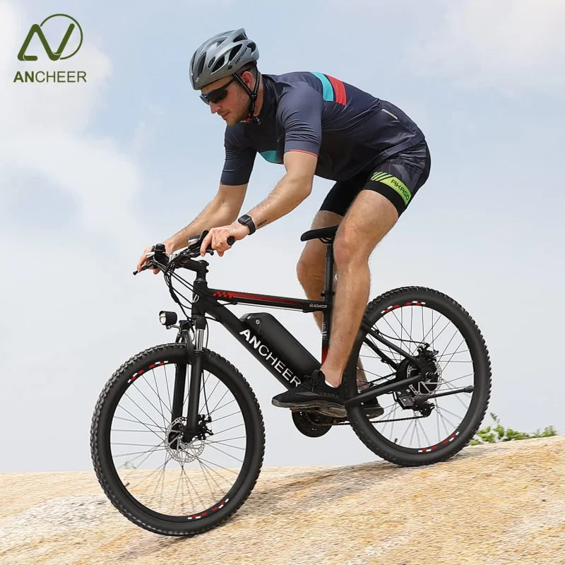 ANCHEER 500W 26" Electric Bike for Adults, [Peak 750W], 48V 10.4Ah Battery, Up to 55 Miles, 3H Fast Charge, Electric Mountain Bike, 2.1" eMTB Tire, 21 Speed, 22MPH Adults Electric Bicycle