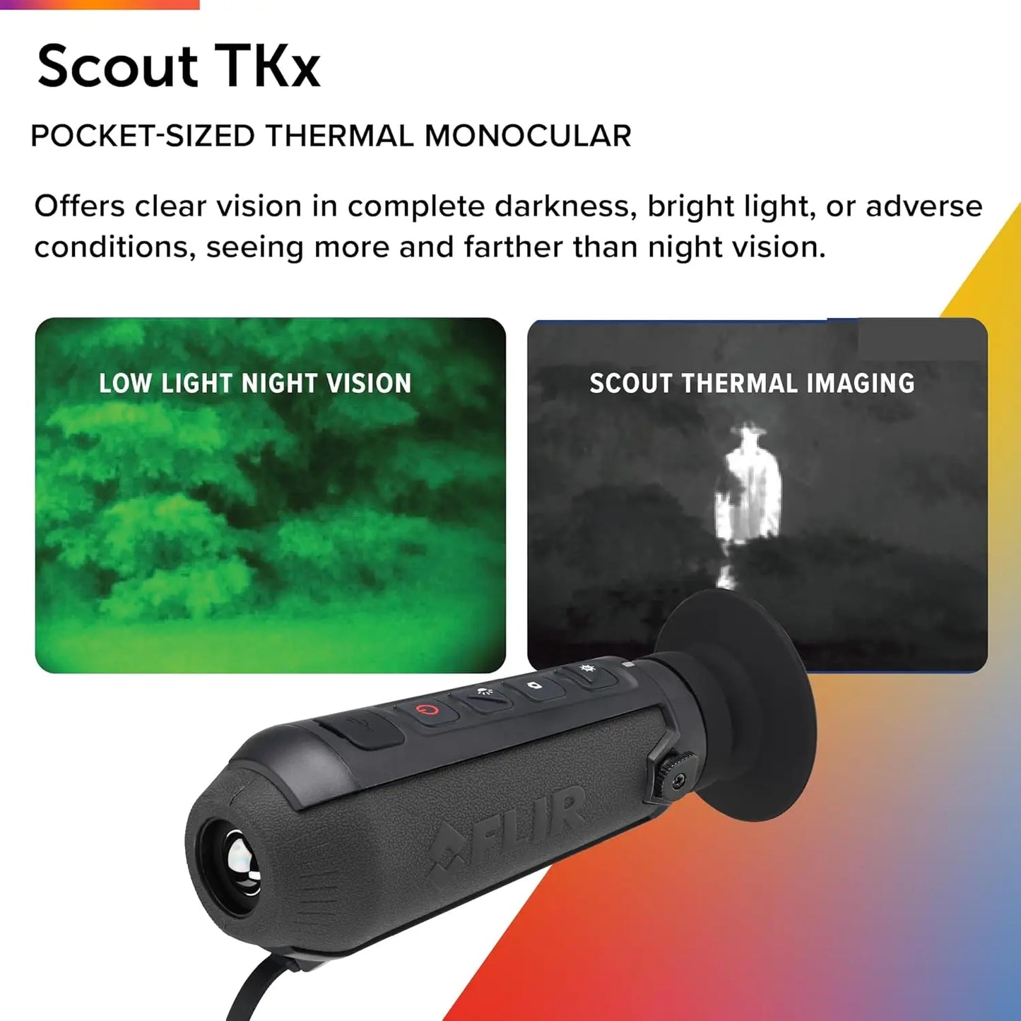 FLIR Scout TKx - Compact Infrared/Thermal Imaging Monocular for Wildlife Viewing, Hunting & Outdoor