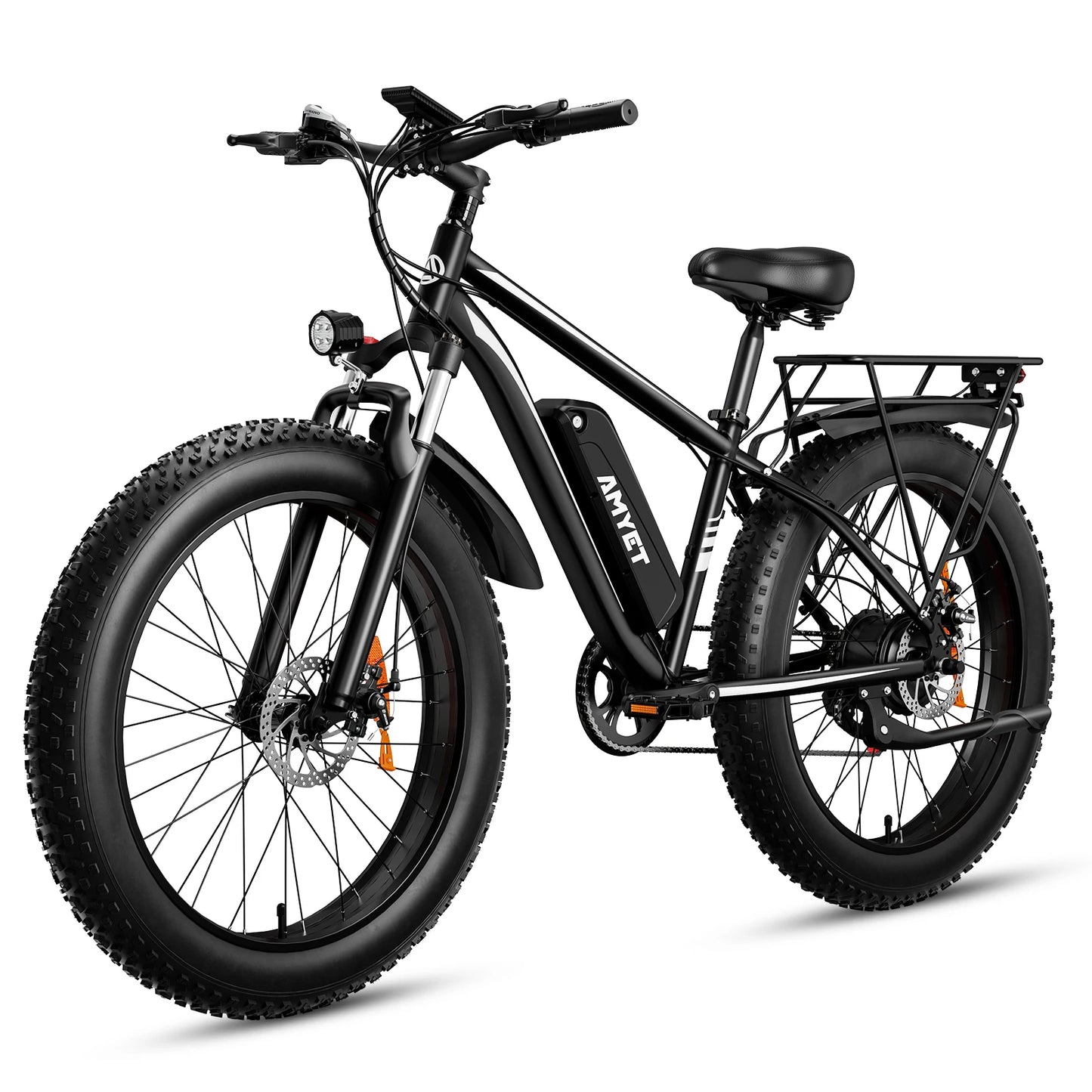 EB26 Electric Bike for Adults Peak 1500W Electric Bicycle 48V 15AH (720WH) Battery Electric Bike 26" Fat Tire Mountain 28mph 7 Speed Gears Dual Shock Absorber Electric Bike