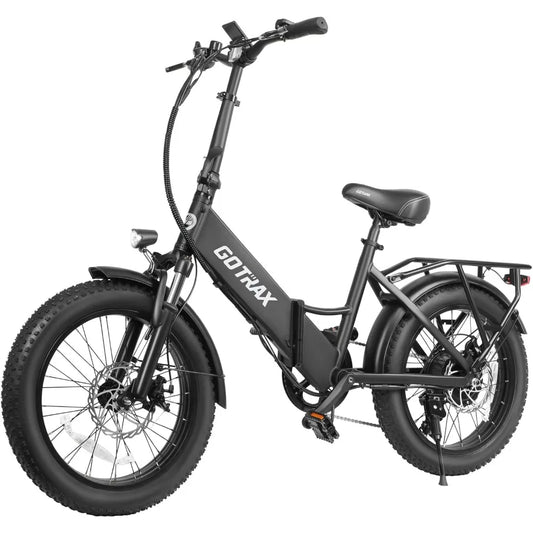 Gotrax 20" Folding Electric Bike with 55 Miles (Pedal-assist1) by 48V Battery, 20Mph Power by 500W, LCD Display and 5 Pedal-Assist Levels