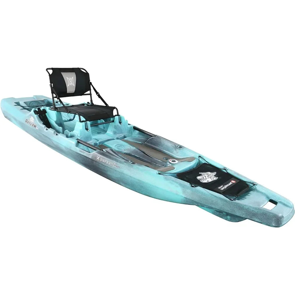 Fishing Kayak 11.5 FT Sit on Top  | Fold Away Lawn Chair Seat | 4 Rod Holders | Integrated Tackle Trays