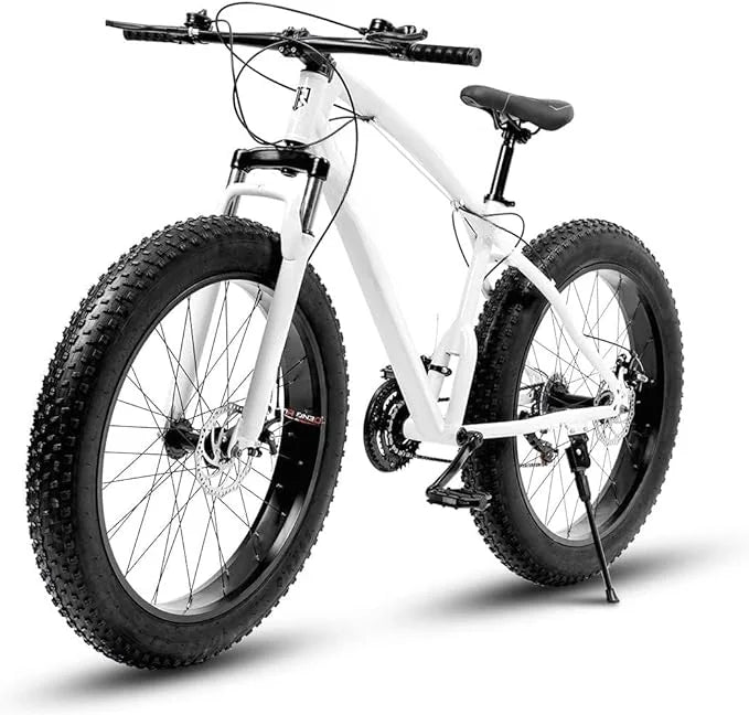 Max4out OUTROAD 26 inch Fat/Normal Tire Mountain Bike, 21 Speed with Dual Front Suspension, Double Disc Brake and High Carbon Steel Frame Anti-Slip Bicycle, Men and Women
