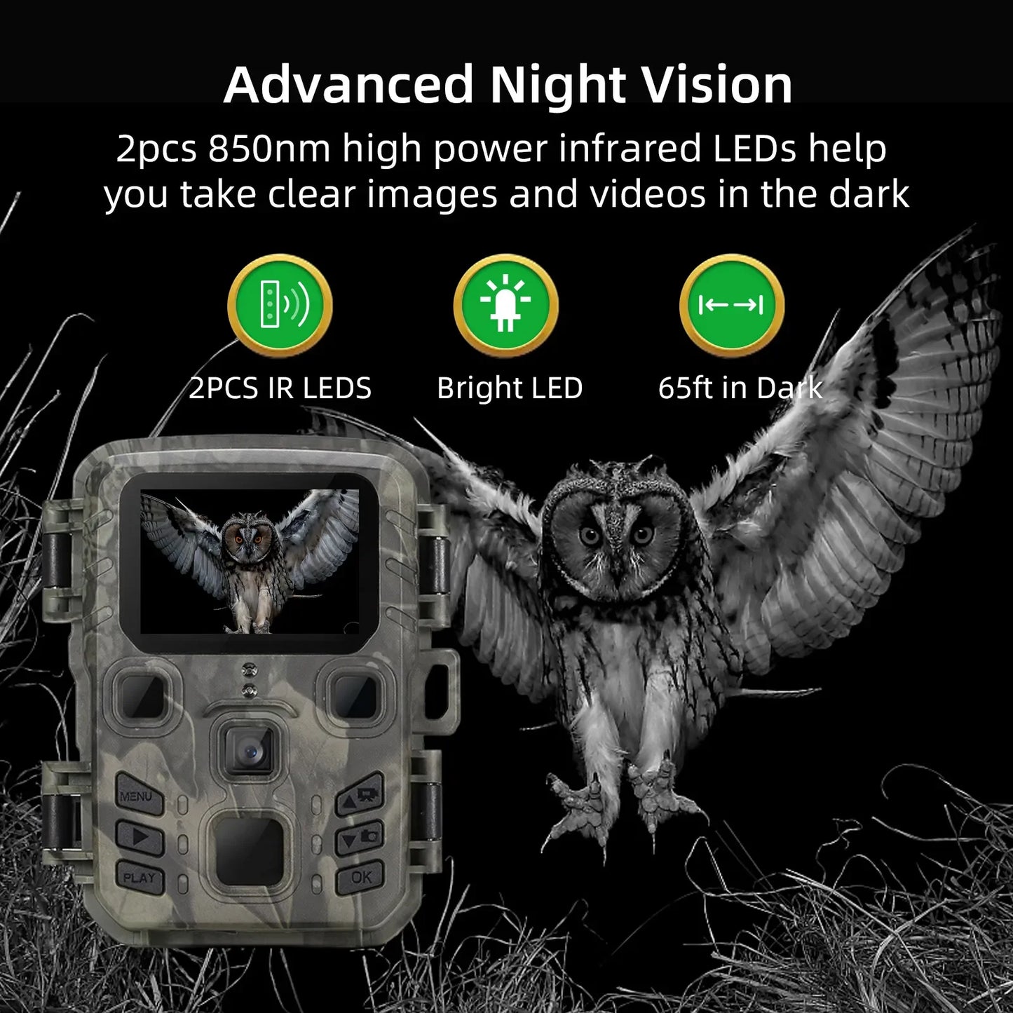 Mini301 Trail Camera Night Vision Hunting Motion 1080P 20MP IP65 Waterproof