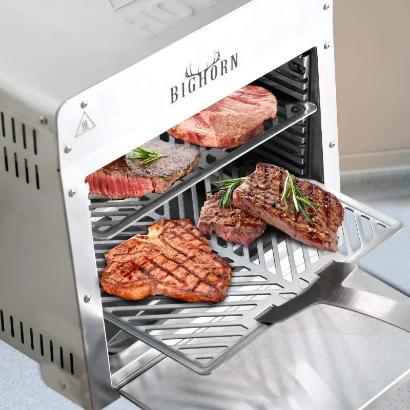 Portable Propane Infrared Broiler, 1500 Degree Stainless Steel Tabletop Grill