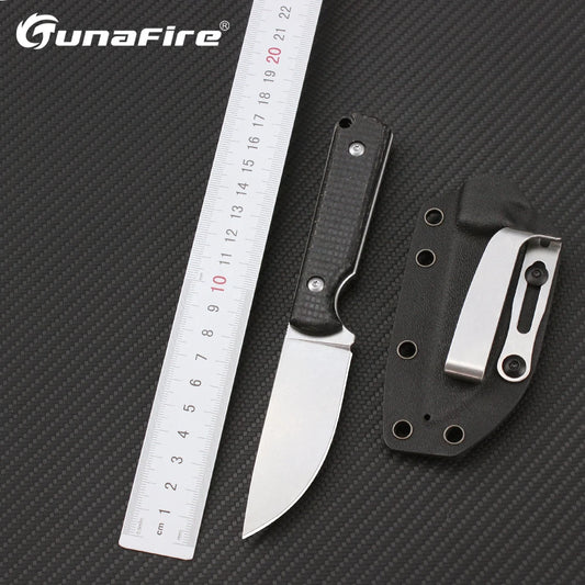 Tunafire Hunting Knives with K Sheath Case D2 Fixed Blade