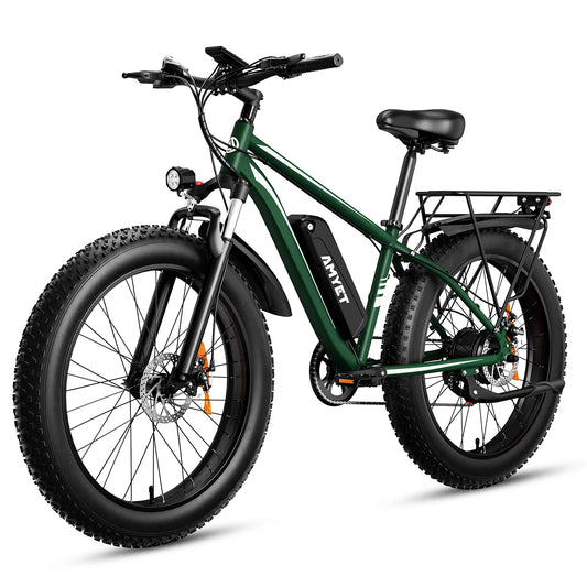 EB26 Electric Bike for Adults Peak 1500W Electric Bicycle 48V 15AH (720WH) Battery Electric Bike 26" Fat Tire Mountain 28mph 7 Speed Gears Dual Shock Absorber Electric Bike