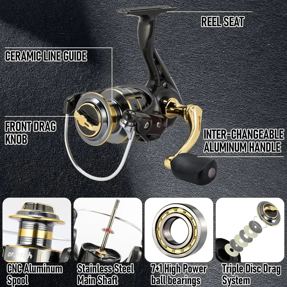 Telescopic Rod and Reel Combo With 125-Piece Fishing Gear Set