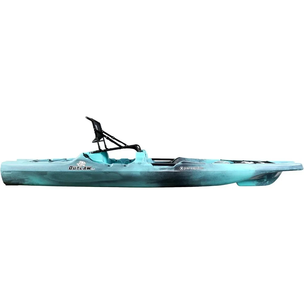 Fishing Kayak 11.5 FT Sit on Top  | Fold Away Lawn Chair Seat | 4 Rod Holders | Integrated Tackle Trays