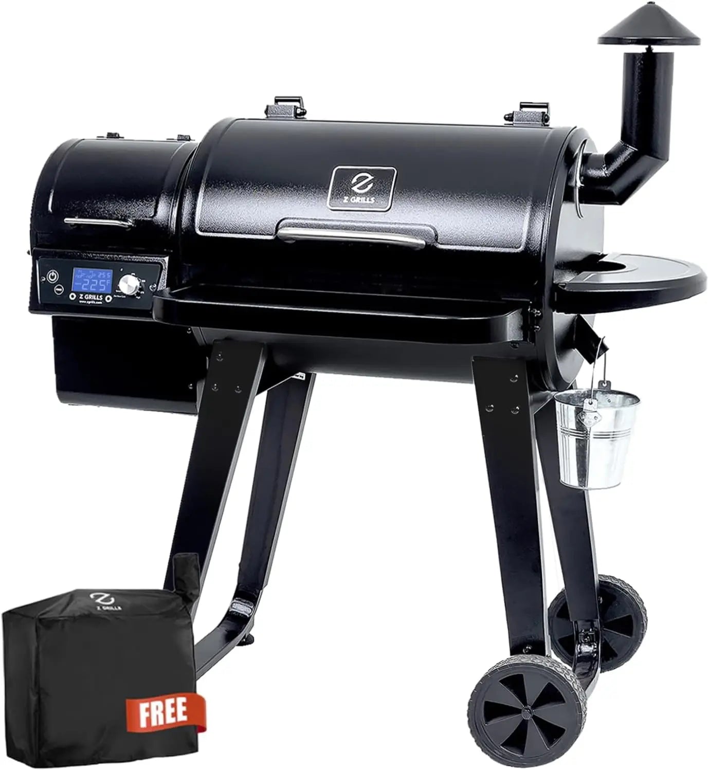 Z GRILLS ZPG-450A Wood Pellet Grill & Smoker with PID V2.1 Controller, 450 Sq in Cook Area, Meat Probe, 8 in 1 BBQ Grill Outdoor Auto Temperature Control, Black